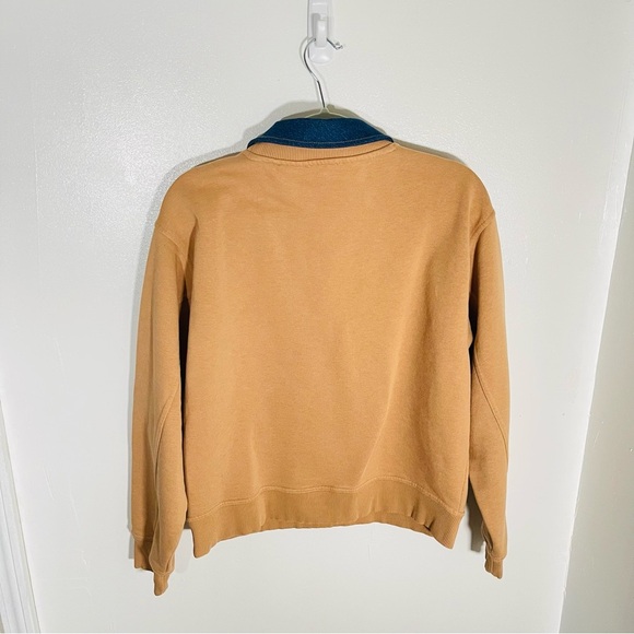 NEW Sandro August Denim Collared Graphic Sweatshirt Preppy Academic Collegiate - Picture 4 of 8